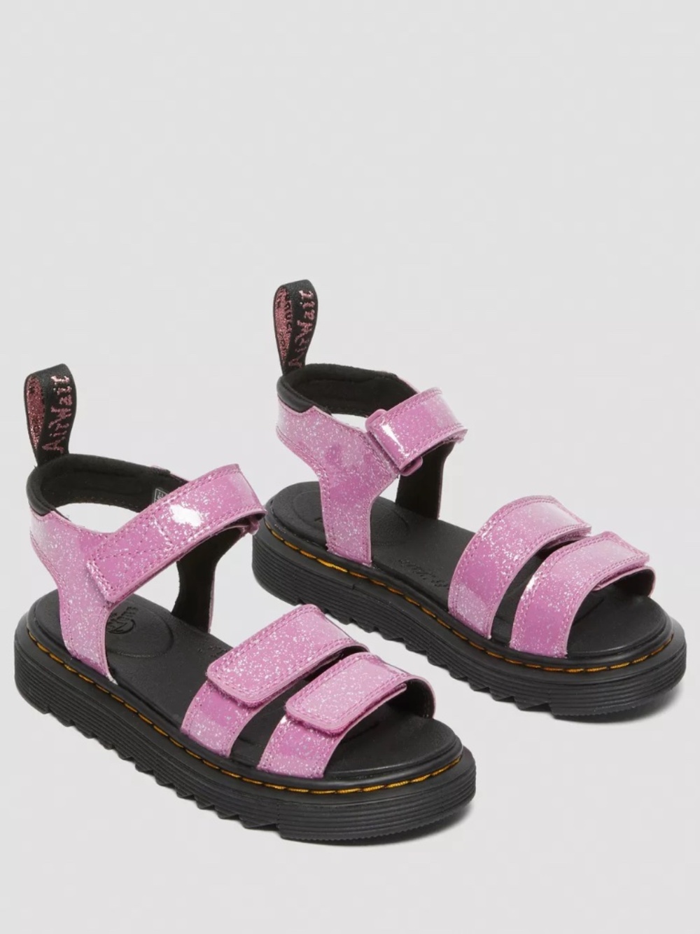 Dr. Martens Air Wair with Bouncing Soles Klaire Purple Glitter Sandals Size 5